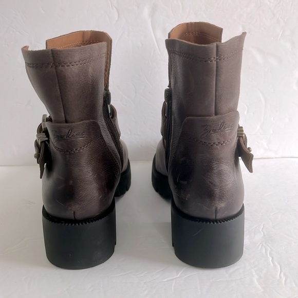 ZODIAC Women Miller Harness Leather Lug Sole Boot Block Chunky Heel Shoe Size 10 - Picture 9 of 10